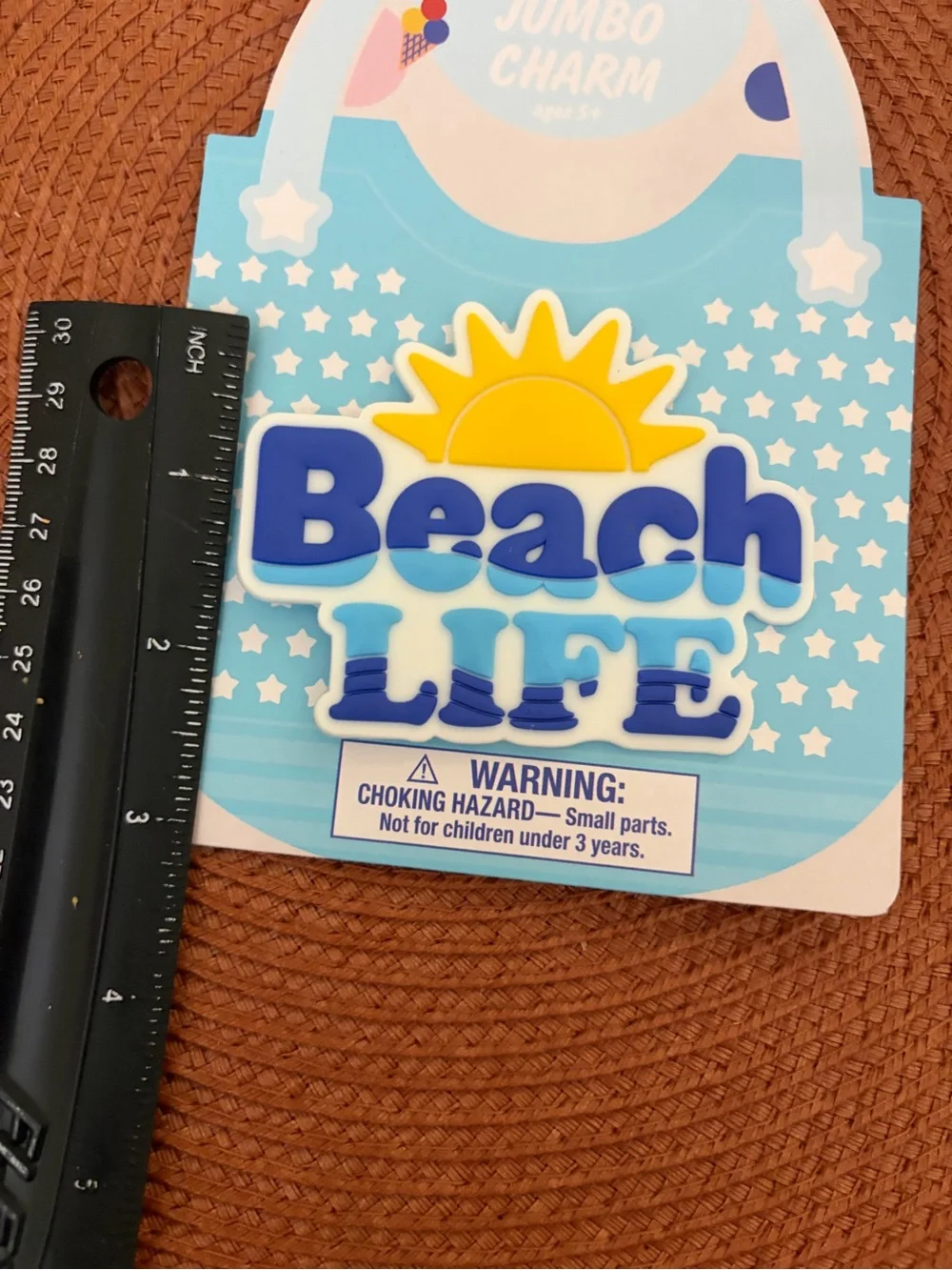 Beach Life Jumbo Charm - Yellow Sun with Blue Letters - Picture 4 of 6
